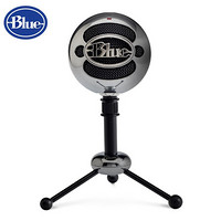 罗技(Logitech) Blue Snowball 雪球 USB电容麦克风 主播直播K歌录音话筒 拉丝铝
