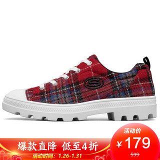 斯凯奇 SKECHERS 经典休闲鞋 女子运动鞋 帆布鞋 155116/RDMT 红色 38.5码 US8.5码