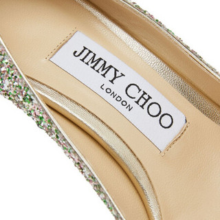 周仰杰 JIMMY CHOO 女士LOVE 65系列深薄荷绿色混色织物闪粉亮片尖高跟鞋 LOVE 65 CGF PEPPERMINT 35.5