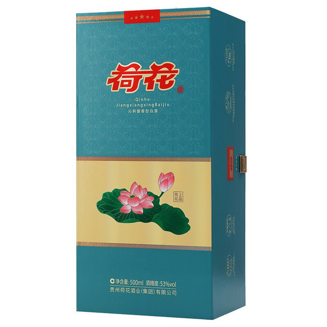 荷花上品荷花酒53%vol 酱香型白酒500ml 单瓶装【报价价格评测