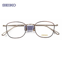 SEIKO 精工 纯钛超轻眼镜架 H03097 +赠明月 1.60防蓝光镜片