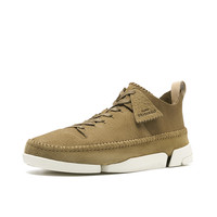clarks 其乐 男鞋牛皮三瓣鞋潮流老爹鞋男复古跑步鞋情侣款运动鞋男 261452747 橄榄绿色 40