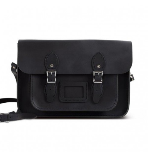  格温妮丝 GWENISS  女士皮革单肩剑桥包 黑色 13英寸