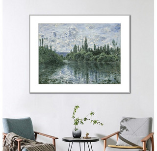 buybuyART 买买艺术 莫奈《塞纳河畔》40x30cm 装饰画 油画布 风景画