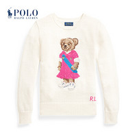 Ralph Lauren/拉夫劳伦女童 2021年春季Polo小熊棉质针织毛衫35002 101-白色 L