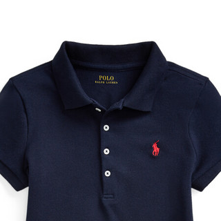 Ralph Lauren/拉夫劳伦女童 2021年春季条纹弹力网眼布Polo连衣裙35075 410-海军蓝 M