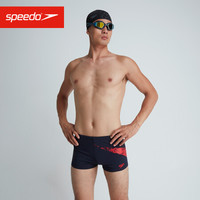 Speedo/速比涛 男子标志印花 平角泳裤抗氯速干 游泳训练 修身舒适812417D835海蓝/红色38