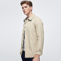 七匹狼风衣 男士2021春季外套翻领单排扣长袖夹克商务休闲男装青年衣服上衣 701(卡其)170 L