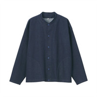 無印良品 無印良品 MUJI 女士长袖衬衫 BFB17A0A 深海军蓝 S-M