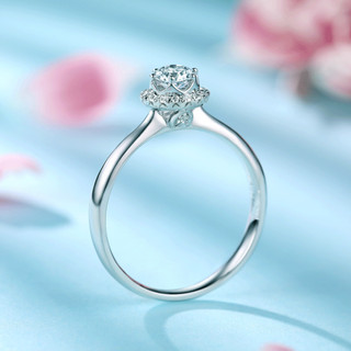 佐卡伊  钻戒白18K金钻石结婚戒指时尚求婚订婚女戒婚戒  共40分（30+10）F-G/SI 定制