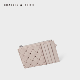 CHARLES＆KEITH2021春季新品CK6-50840229女士编织设计零钱包卡包 Light Pink浅粉色 XXS