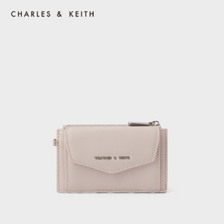 CHARLES＆KEITH2021春季新品CK6-50840229女士编织设计零钱包卡包 Light Pink浅粉色 XXS