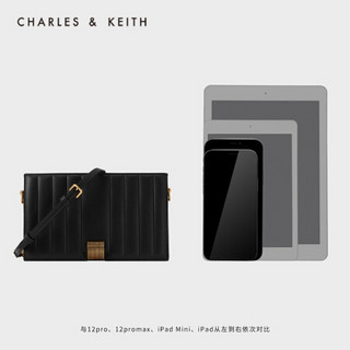 CHARLES＆KEITH2021春季新品CK6-10701098女士金属扣饰斜挎包钱包 Black黑色 XS