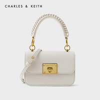 CHARLES＆KEITH2021春新品CK2-50781528追光系列女士编织手提方包 Ivory象牙色 S