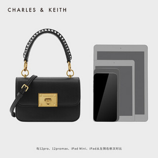 CHARLES＆KEITH2021春新品CK2-50781528追光系列女士编织手提方包 Black黑色 S