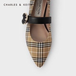 CHARLES＆KEITH2021春季新品SL1-70920004女士金属扣绊带玛丽珍鞋 Multi综合色 41