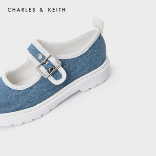 CHARLES＆KEITH2021春季新品CK9-70900026儿童绊带休闲帆布鞋单鞋 Blue蓝色 32