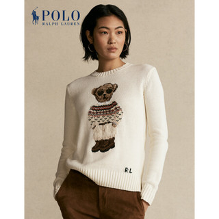 Ralph Lauren/拉夫劳伦女装 2021年早春Polo小熊圆领针织毛衫21961 100-白色 XS