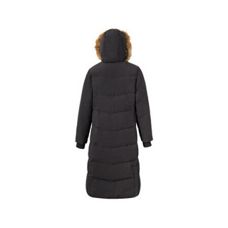 Mizuno美津浓新品连帽貉子毛长款冬季女羽绒服保暖 K2CE0303 黑色 XL