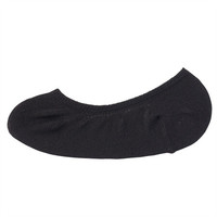 無印良品 MUJI 女式 宽脚尖不易滑落 棉混纺 隐形船袜 黑色 23-25cm