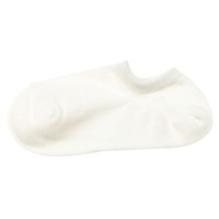 無印良品 MUJI 女式 合脚直角 运动船袜 米白色 23-25cm