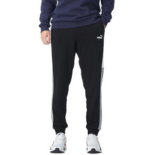 彪马 PUMA 男子 基础系列 PUMA BLOCK Sweatpants TR 运动 针织长裤 587158 01黑色 L码(欧洲码)