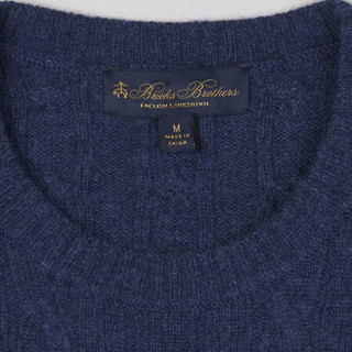 Brooks Brothers/布克兄弟男士羊毛针织圆领套头毛衣 B475-蓝色 L