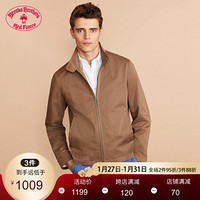 Brooks Brothers/布克兄弟男士棉质轻薄纽扣领logo款休闲外套夹克 2001-棕色 S