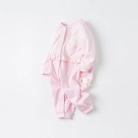 davebella戴维贝拉童装洋气满月服女婴儿连体衣新生儿衣服2021新款春装初生儿服装 糖果粉 66cm(建议身高59-66cm)