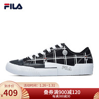 FILA × MIHARA 斐乐 CARVE 蔡徐坤力荐帆布鞋2020新款休闲板鞋男鞋 黑/斐乐白-BW 42.5