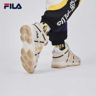 FILA（斐乐）官方 SPAGHETTI 情况款复古高帮篮球鞋 2020冬季新款运动休闲鞋男鞋女鞋 男-泡沫白/朴色-WM 42