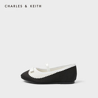 CHARLES＆KEITH2021春季CK9-71700103蝴蝶结装饰儿童玛丽珍鞋 Black黑色 25