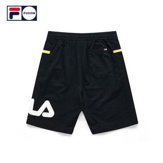 FILA FUSION斐乐官方男子五分裤新款宽松潮流短裤运动裤 深黑-BK 180/88A/XL