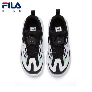 FILA KIDS 斐乐儿童小童2021年春季新款时尚童鞋休闲运动鞋 骑士蓝/黑色-BB 30码/内长18.5cm