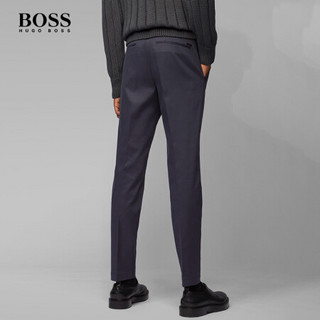 HUGO BOSS 雨果博斯裤子男2020款早春时尚商务时尚弹力修身长裤50420957 402-深蓝色 52