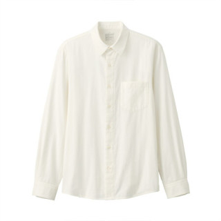 無印良品 MUJI 無印良品  男式 印度棉双层纱织 衬衫 白色 S