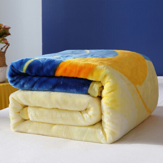 水星家纺  拉舍尔冬季加厚保暖空调毯子盖毯办公室午睡毯床单 逾山越海拉舍尔毯180cm×230cm