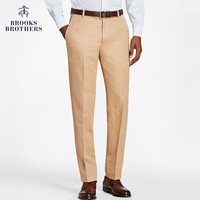 Brooks Brothers/布克兄弟男士棉亚麻混纺修身长裤休闲商务 B105-燕麦色 3032