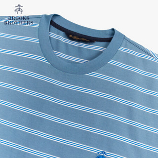 Brooks Brothers/布克兄弟男士20夏新Supima棉撞色条纹设计T恤 B465-蓝色 S