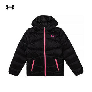 安德玛官方UA Prime Puffer女小童运动训练夹克Under Armour1361295 黑色001 6X