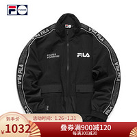 FILA FUSION斐乐男士运动外套2021春季新款宽松潮流运动茄克男 深黑-BK（宽松版型，建议拍小一码） 170/92A/M