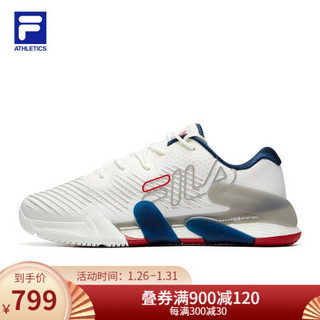 2-FILA ATHLETICS 斐乐男子网球鞋2021春季新款潮流鞋运动鞋锻炼鞋 白中白-BB 43