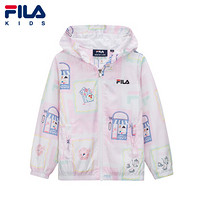 FILA KIDS 斐乐儿童小童女童运动外套2021春季新款舒适休闲潮流 满印-PT 130