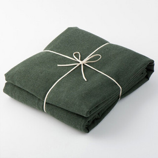 MUJI 棉法兰绒人字纹 床单 混绿色 加大双人床用 250×260cm