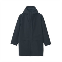 無印良品 MUJI 無印良品 男式 透湿 不易沾水 使用不易沾水布带风帽外套 黑色 XL
