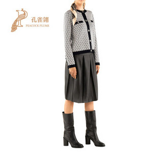 FERRAGAMO/菲拉格慕女装2020新款女士时尚GANCINI GALOURE针织外套  110212 742841 黑米色 M
