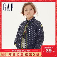 Gap女幼童加厚棉衣棉服秋冬473619 E 洋气宝宝童装儿童保暖外套