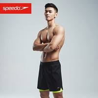 Speedo/速比涛 16英寸 男子2合1两用沙滩裤泳裤 水陆双栖 812437A599  黑色/黄色 S