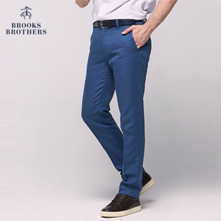 Brooks Brothers/布克兄弟棉麻混纺男士休闲长裤1000035419 4004-蓝色 3334