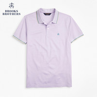 Brooks Brothers/布克兄弟男士20春新牛津纺logo款短袖修身Polo衫 B005-浅紫色 S